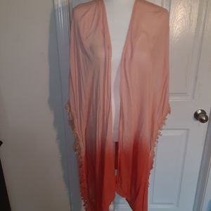 Shiraleah Tangerine Ombre Fringed Kimono S…